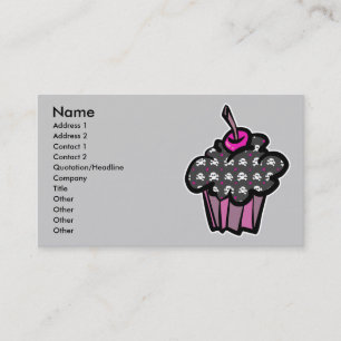 Carte De Visite goth crâne croisé cupcake, Nom, Adresse 1,...