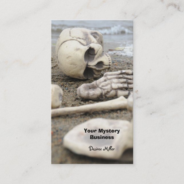 Carte De Visite Gothic Skeleton On Beach (Devant)