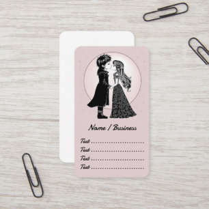 Carte De Visite Gothique Emo Enfants Kiss Valentine's Day
