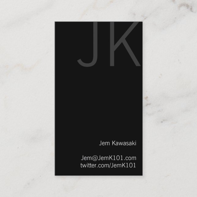 Carte De Visite Gothique noir et blanc (Devant)