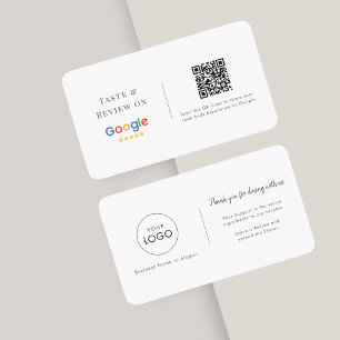 Carte De Visite Goût et révision   Google Logo du restaurant Code 
