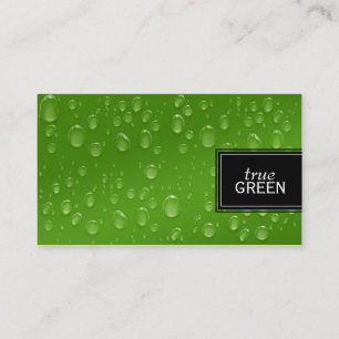 Carte De Visite Gouttes de pluie fraîches en vert