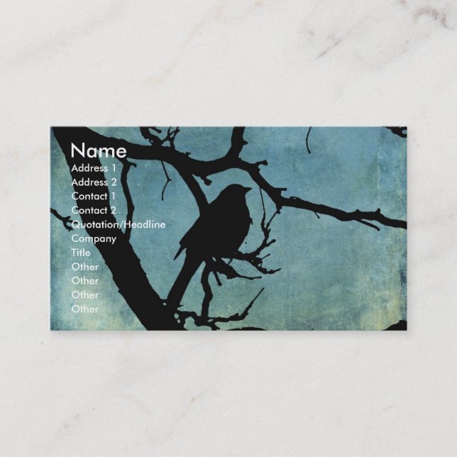 Carte De Visite Grackle Grunge (Devant)