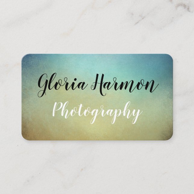 Carte De Visite Gradient bleu et bronzage artistique (Devant)