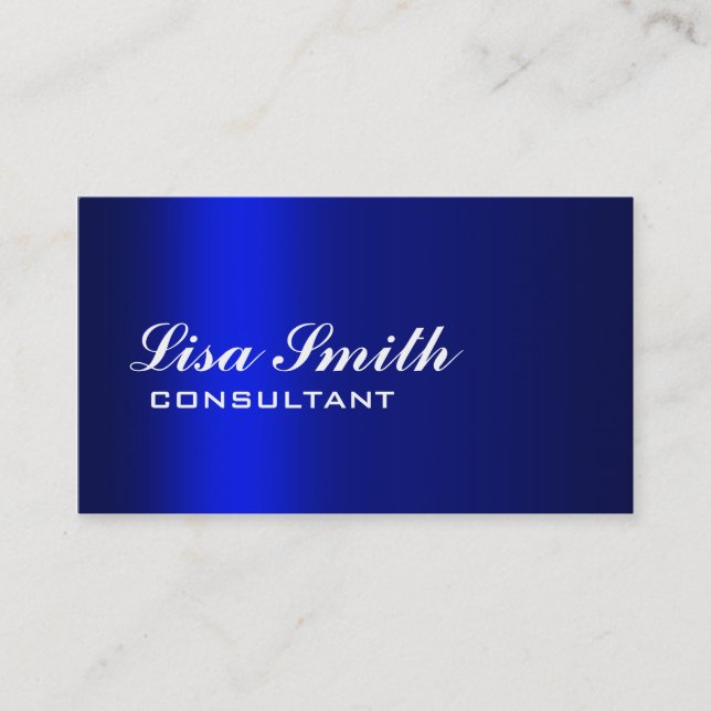 Carte De Visite Gradient bleu simple simple élégant professionnel (Devant)