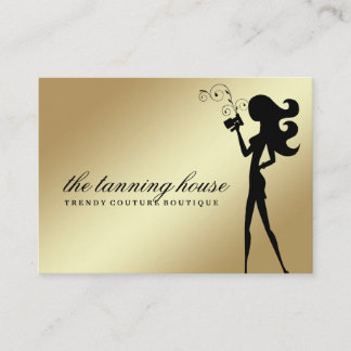 Carte De Visite Gradient bronzage d'or de silhouette de