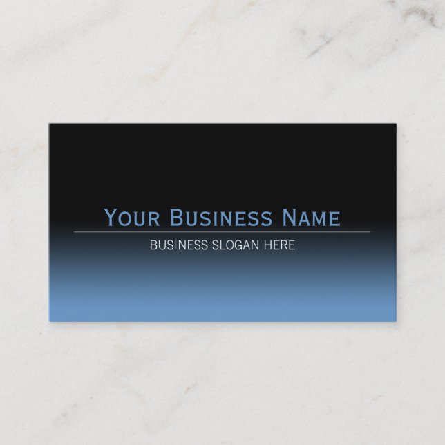 Carte De Visite Gradient noir et bleu moderne simple simple (Devant)