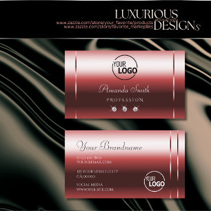 Carte De Visite Gradient rouge rubis très élégant avec logo Dia