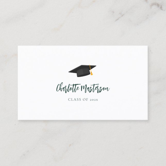 Carte De Visite Graduation 2025 Script Grad Name (Devant)