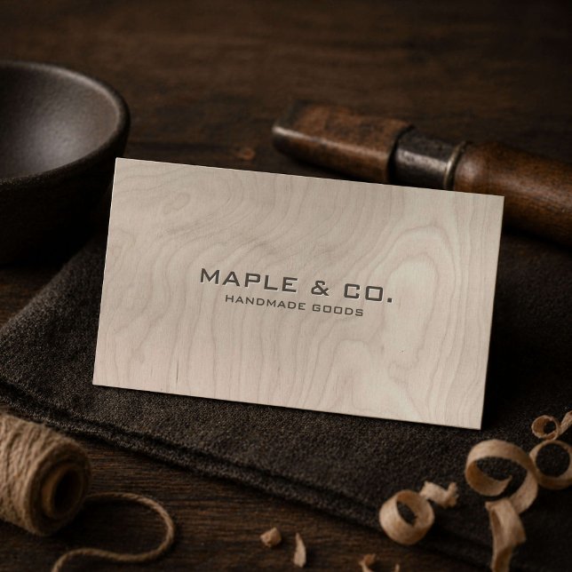Carte De Visite Grain de bois artisanat fait main (Créateur téléchargé)