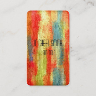 Carte De Visite Grain de bois coloré moderne professionnel #2