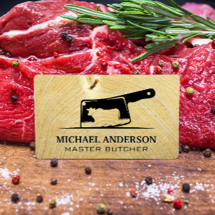 Carte De Visite Grain de bois   Nettoyeur de viande   Pâturage de 