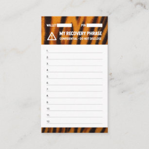 Carte De Visite Graine de récupération du tigre du portefeuille de