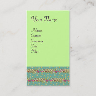 Carte De Visite GRAINES BLANCHES , jaune clair vert rose