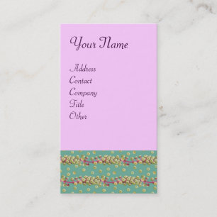 Carte De Visite GRAINES BLANCHES, vert clair vert rose