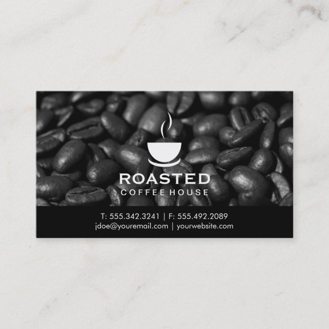 Carte De Visite Grains de café (Devant)
