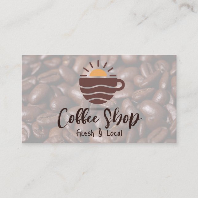 Carte De Visite Grains de Café | Café Restaurant (Devant)