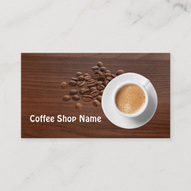 Carte De Visite Grains de café mignons de café  (Devant)