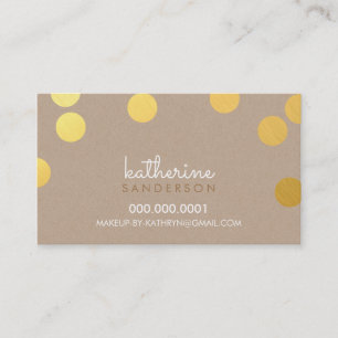Carte De Visite GRAND CONFETTI SPOT moderne en or gras kraft