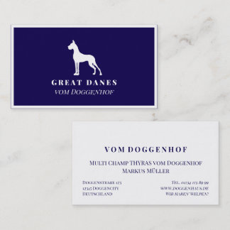 Carte De Visite Grand Danois professionnel