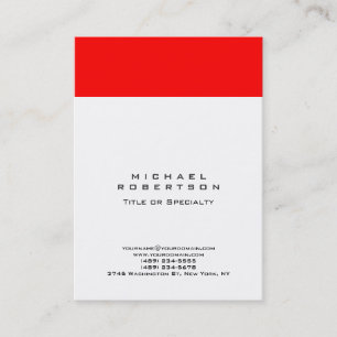 Carte De Visite Grand Monogramme blanc rouge Professionnel Minimal