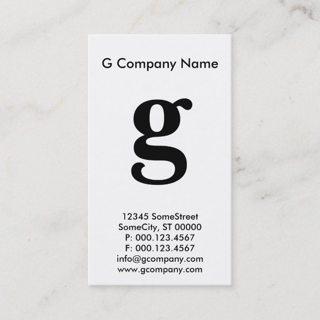 Carte De Visite grand monogramme inférieur (Devant)