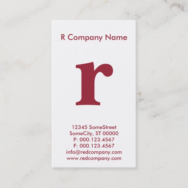 Carte De Visite grand monogramme rouge (Devant)