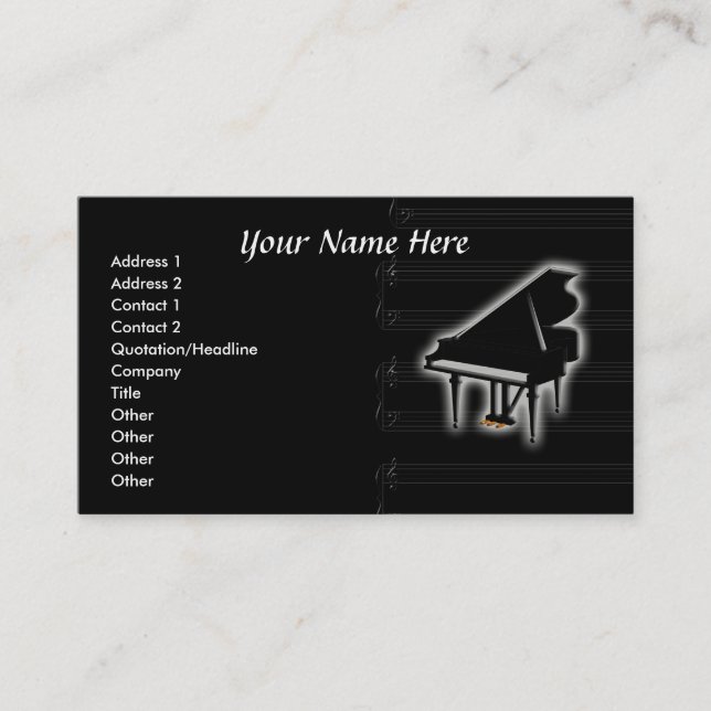Carte De Visite Grand Piano Et Grand Personnel (Devant)