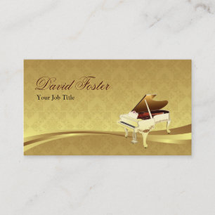 Carte De Visite Grand Piano instrument de musique élégant Damask G