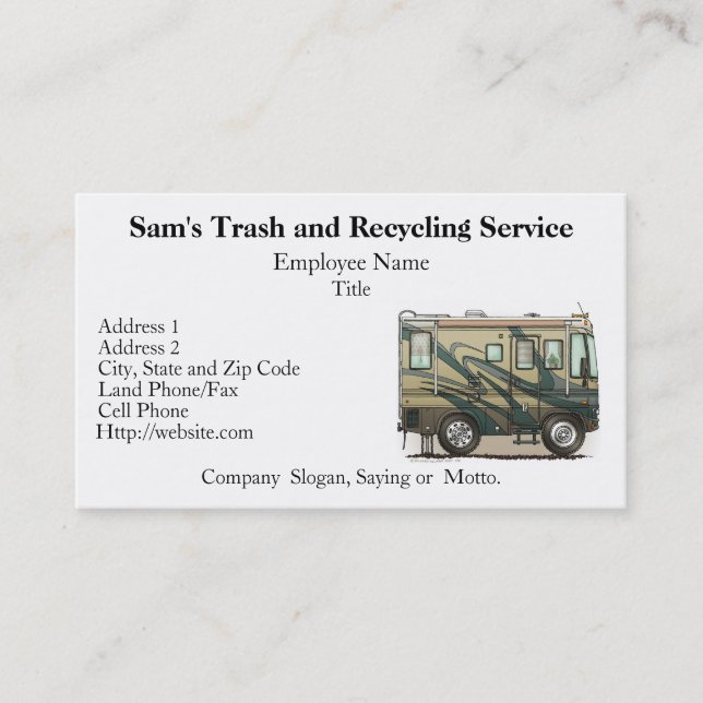 Carte De Visite Grand rv car Motorhome du profondément satisfait (Devant)