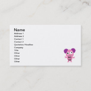 Carte De Visite Grand Soeur Rose Monster