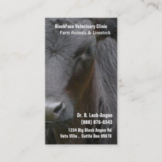 Carte De Visite Grand vétérinaire de bétail - vache noire à Angus