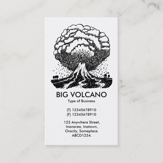 Carte De Visite Grand Volcan - Blanc (Devant)