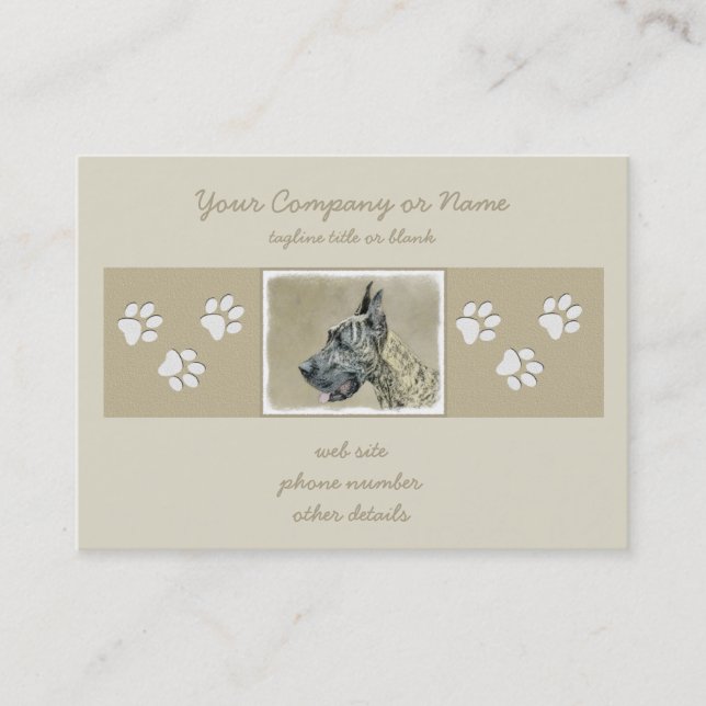 Carte De Visite Grande Danse (Brindle) Peinture - Art Chien origin (Devant)