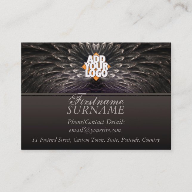 Carte de visite grande Fractal Feathers (Devant)