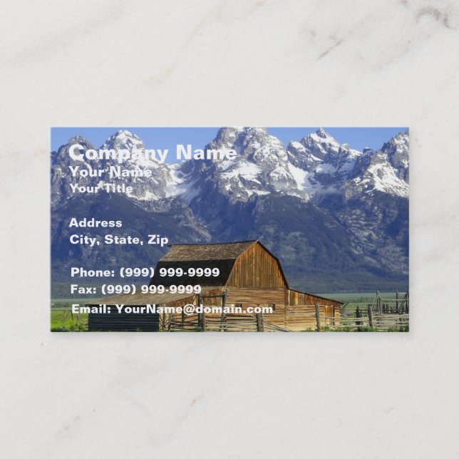 Carte De Visite Grange solitaire chez Tetons grand (Devant)