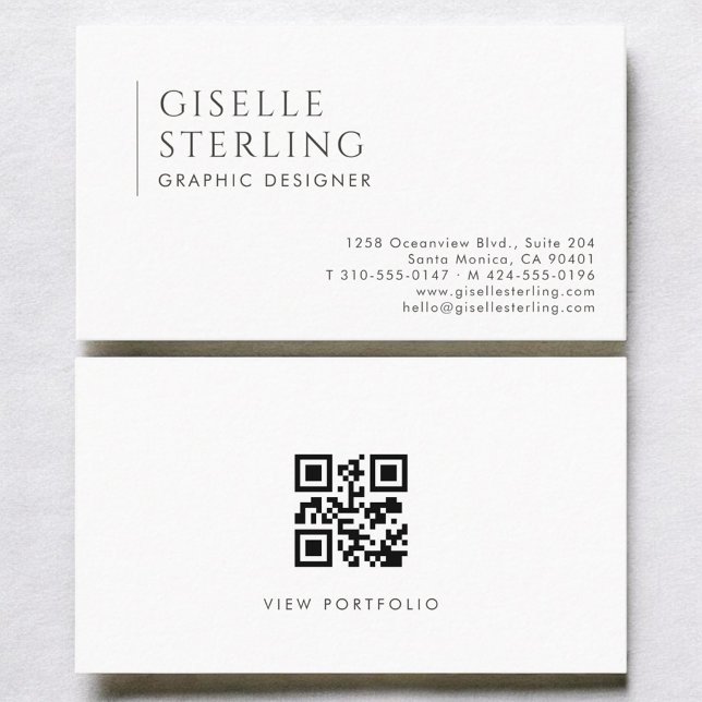 Carte De Visite Graphic Designer Modern Professional QR Code (Créateur téléchargé)