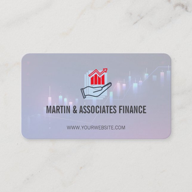 Carte De Visite Graphique à barres de données | Dégradé | Marché f (Devant)