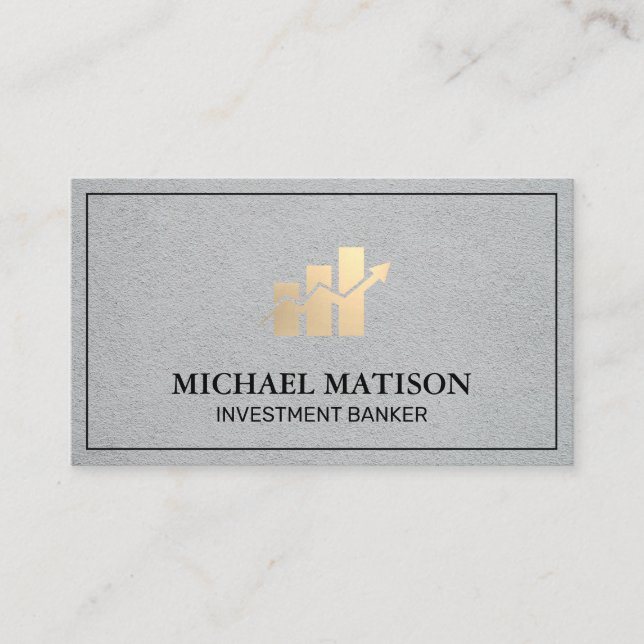 Carte De Visite Graphique à barres financières | Analyse stock (Devant)