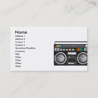 Carte De Visite graphique blaster du ghetto de boombox rétro