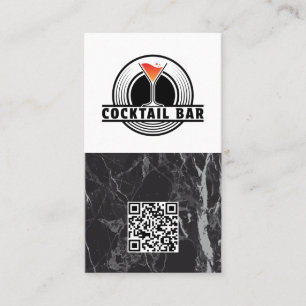 Carte De Visite Graphique de logo de bar à cocktails Code QR