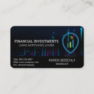 Carte De Visite Graphique des marchés financiers Logo graphique