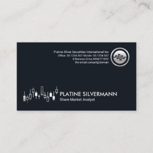 Carte De Visite Graphique du marché des actions Stock argent march