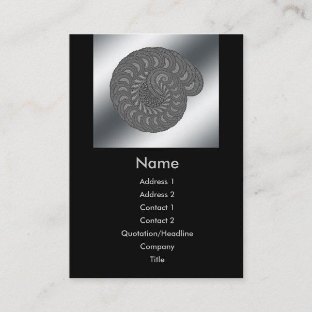Carte De Visite Graphique en spirale monochrome (Devant)