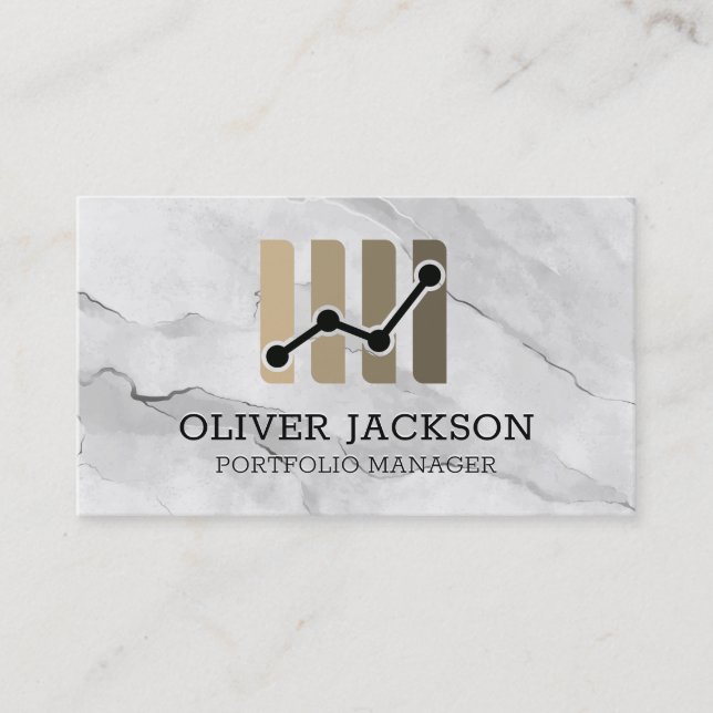 Carte De Visite Graphique financier | Expert-comptable | Courtage (Devant)