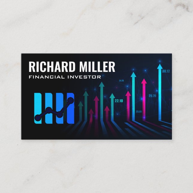 Carte De Visite Graphique financier | Graphique boursier pour inve (Devant)