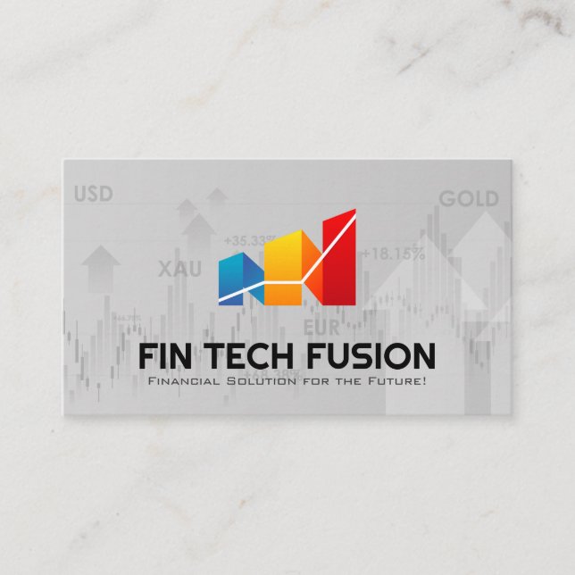 Carte De Visite Graphique financier | Technologie IA | Analyse de  (Devant)
