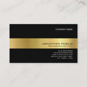 Carte De Visite Graphique professionnel moderne Black Gold élégant
