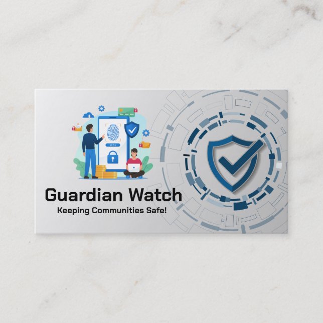 Carte De Visite Graphiques d'analyse d'empreintes digitales de séc (Devant)