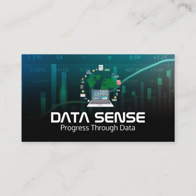 Carte De Visite Graphiques de données | Logo d'analyse | Fintech | (Devant)